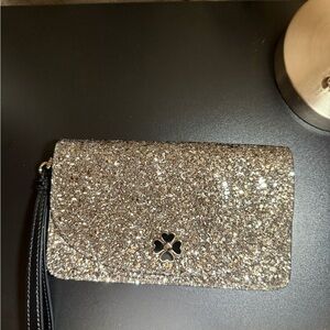 Sparkling Silver Wristlet Clutch